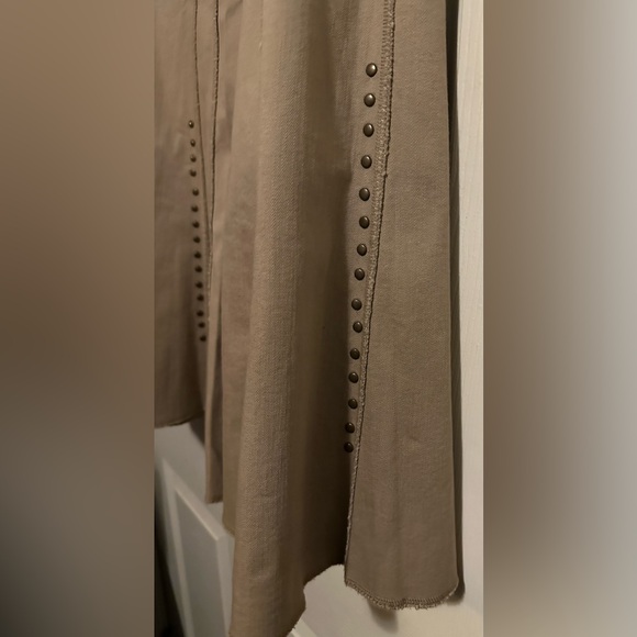 Reba Cotton Khaki Maxi Skirt w/studs waist 16” skirt to hem 32” - Picture 3 of 5